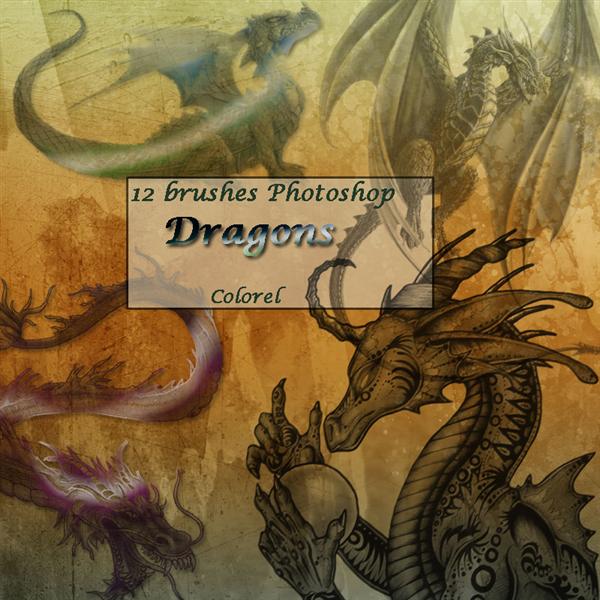 Dragons by libidules photoshop resource collected by psd-dude.com from deviantart