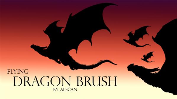 Flying
Dragon Brush by alecan photoshop resource collected by psd-dude.com from deviantart