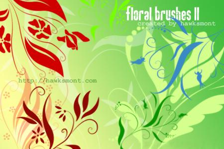 Floral
brushes II by hawksmont photoshop resource collected by psd-dude.com from deviantart