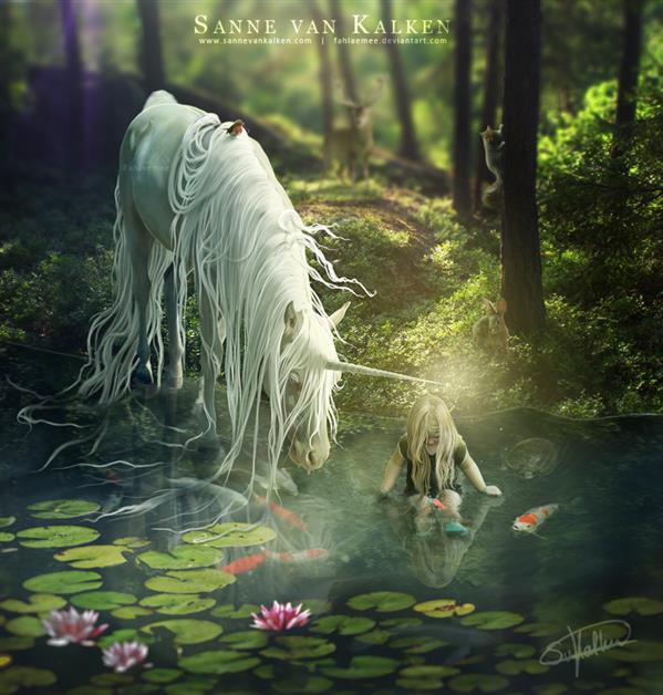 Blessing of a Unicorn by Fahlaemee photoshop resource collected by psd-dude.com from deviantart