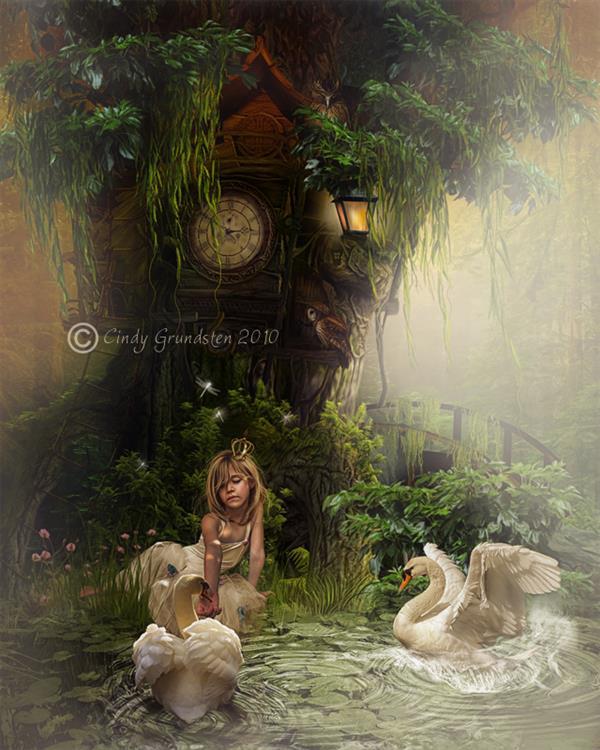 The Swans In fairy tale Photoshop Work