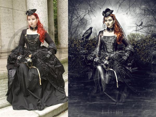 Dark Raven Queen Photoshop Work