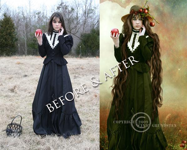 Before and after photo manipulation artwork