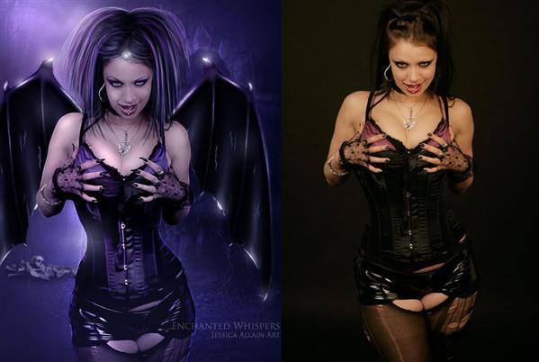 Before and After Vampire Bat Woman
