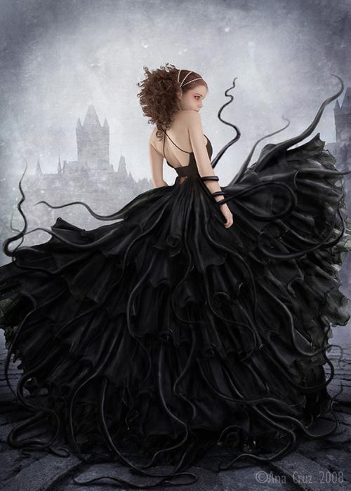Black Dress Lady in Photoshop