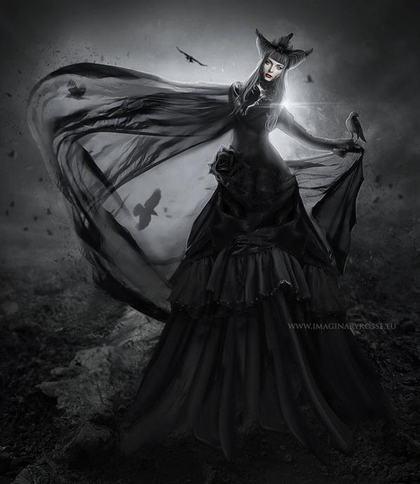 Tainted Wings Black Dress Photoshop Manipulation