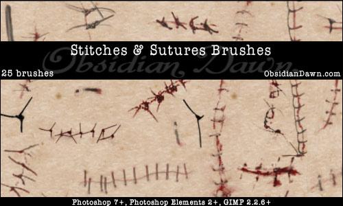 Stitches
and Sutures Brushes by redheadstock photoshop resource collected by psd-dude.com from deviantart