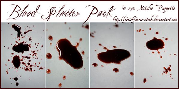 Blood Splatter Pack I by fetishfaerie-stock photoshop resource collected by psd-dude.com from deviantart