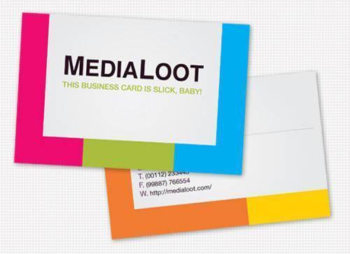 Colorful business card template in Illustrator cs4