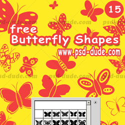 Butterfly Photoshop Shapes psd-dude.com Resources