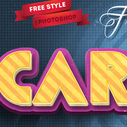 3D Cartoon Text Effect Photoshop Freebie psd-dude.com Resources