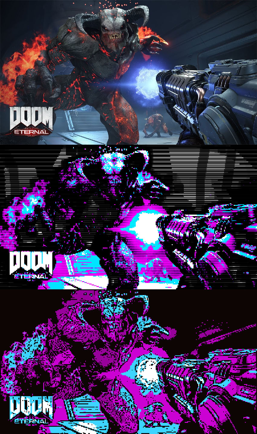 Doom Eternal Wallpaper Retro CGA Colors