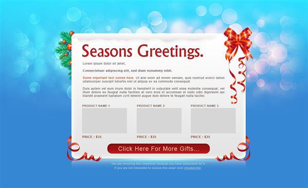 Seasons Greetings Email postcard NewsLetter | 6$