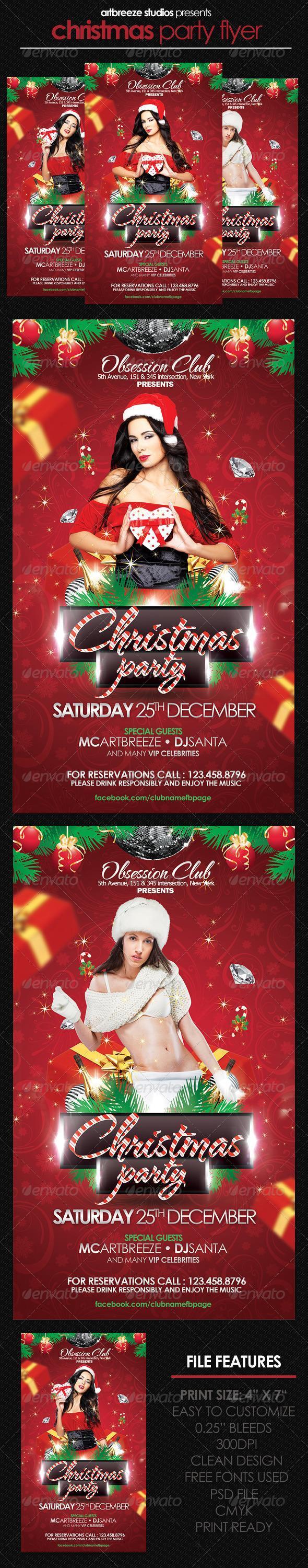 Christmas Flyer Template for Club Party