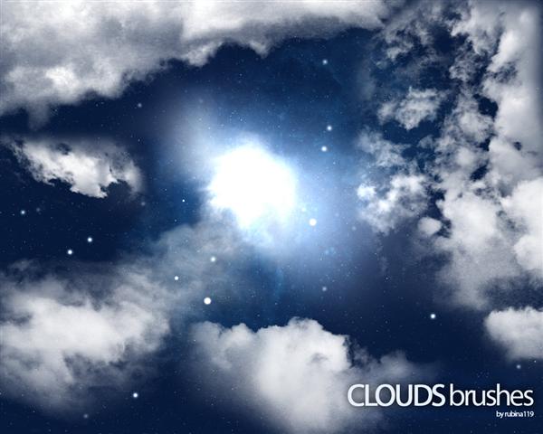 Clouds Brushes by rubina119 photoshop resource collected by psd-dude.com from deviantart