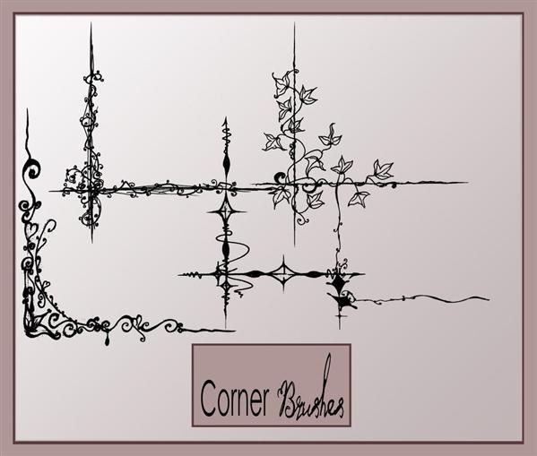 Corners photoshop brushes by AmeliaLune photoshop resource collected by psd-dude.com from deviantart