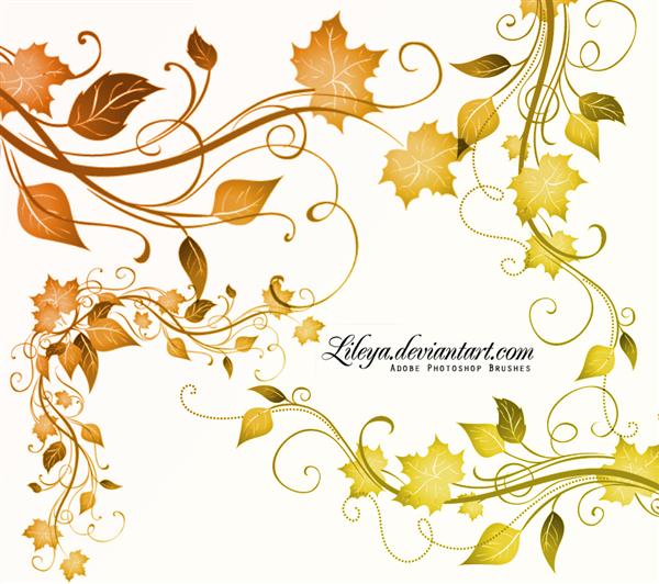 Leaves Corners by Lileya photoshop resource collected by psd-dude.com from deviantart
