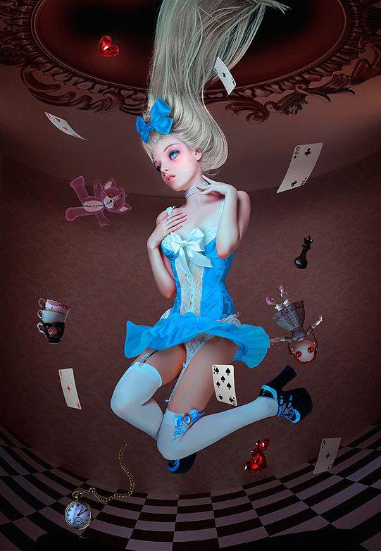 Alice inspired artwork by Natalie Shau; photoshop resource collected by psd-dude.com from Behance Network