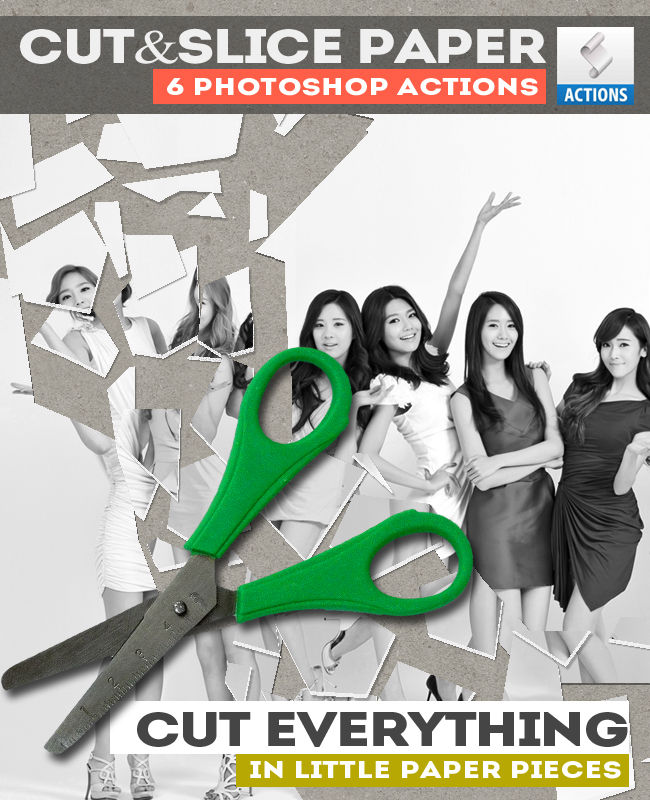 Cut and Slice Paper Photoshop Actions