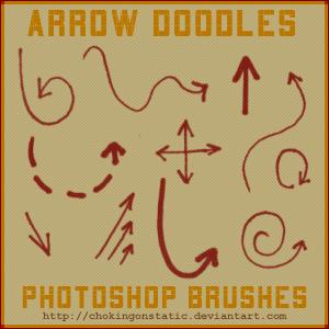 arrow
 doodle brushes by chokingonstatic photoshop resource collected by psd-dude.com from deviantart