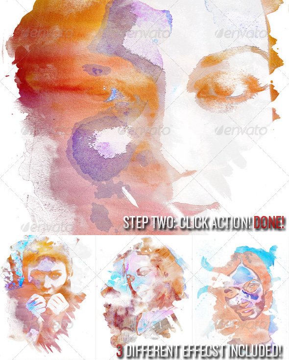 watercolor photoshop action