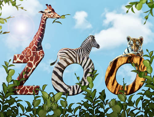 Wild Africa with Savanna Animals Typography Photoshop Tutorial