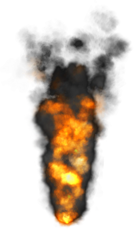Huge Fire with Smoke Effect
