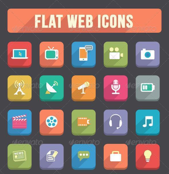 Flat Media Icons