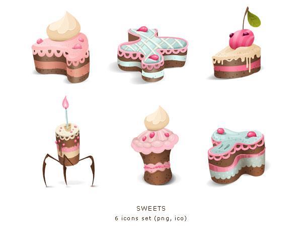 Sweets Cake icons set