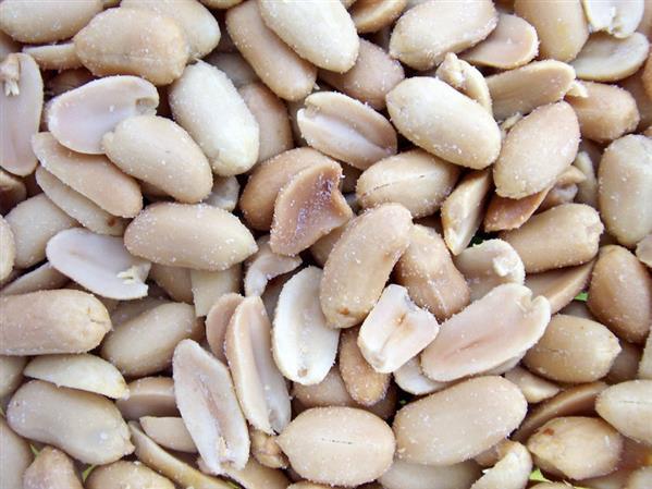 Food peanuts with salt background stock