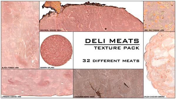 Deli Meats Texture Pack by Haikera-Baiketsu photoshop resource collected by psd-dude.com from deviantart