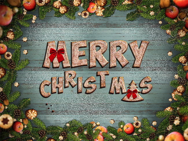 Merry Christmas Food Background