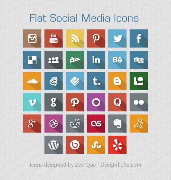 Free Flat Social Media Icons