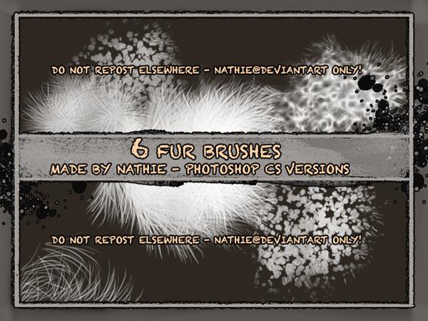 Fur Brushes by nathies-stock photoshop resource collected by psd-dude.com from deviantart