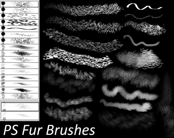 PS Fur Brushes by Dark-Zeblock photoshop resource collected by psd-dude.com from deviantart