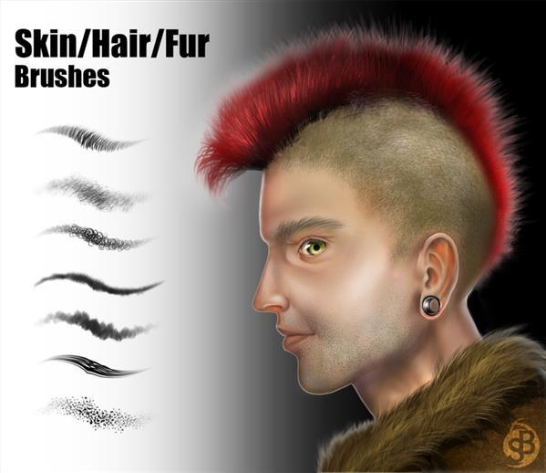 Skin Hair Fur Photoshop Brush Set