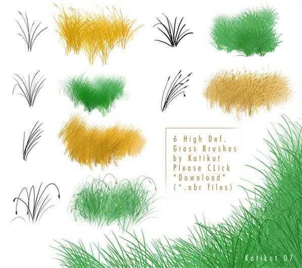 Grass brushes for Photoshop