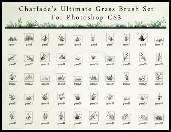 Photoshop Grass Brush Set