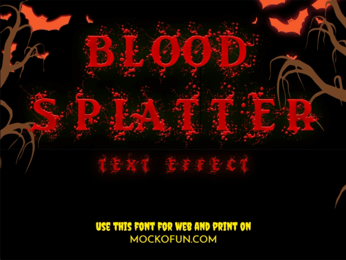 Halloween Blood Splatter Text