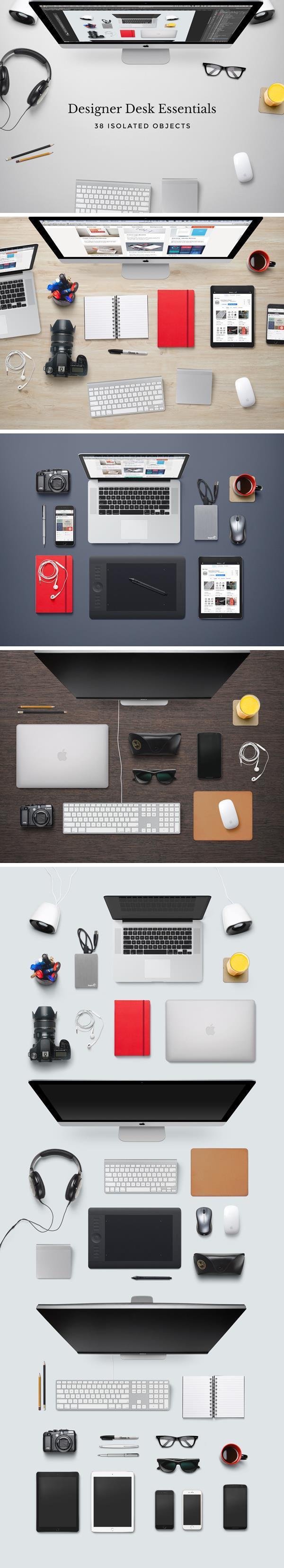 Designer Desk Workspace Mockup Free PSD