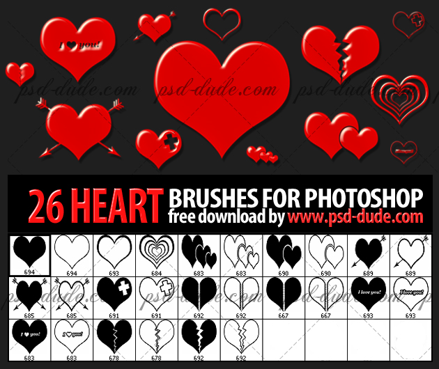 Heart Photoshop Brushes (FREE)