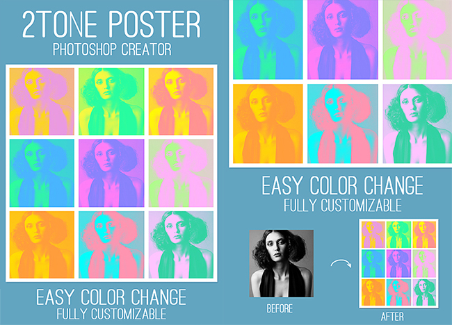Duotone Color Photoshop Action Poster Creator