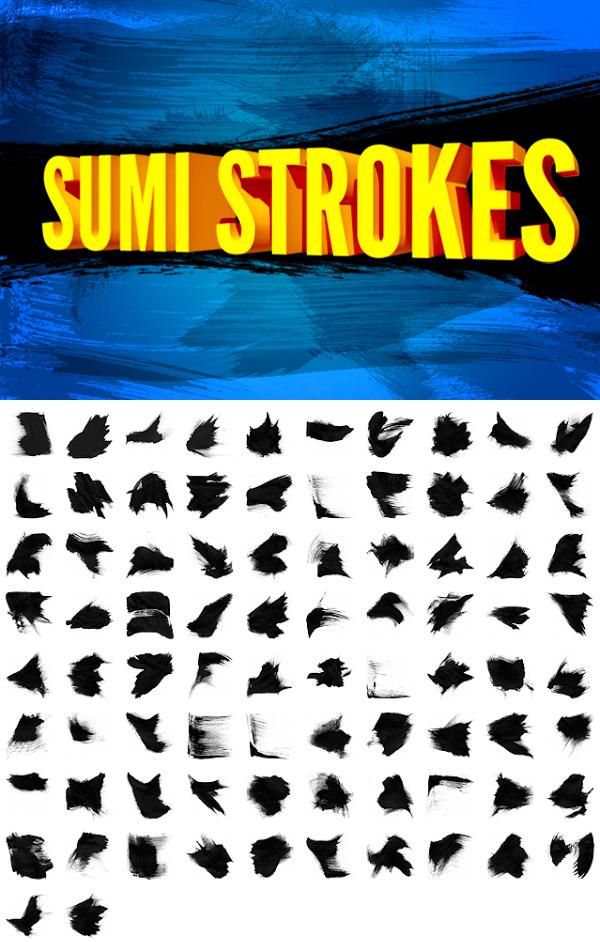 82 Sumi Strokes by dennytang photoshop resource collected by psd-dude.com from deviantart