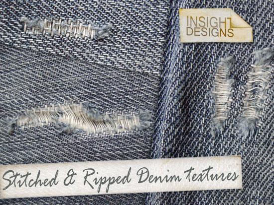 Ripped
 Stitch Jeans Textures