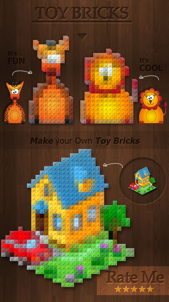 Lego Toy Bricks Photoshop Action Generator