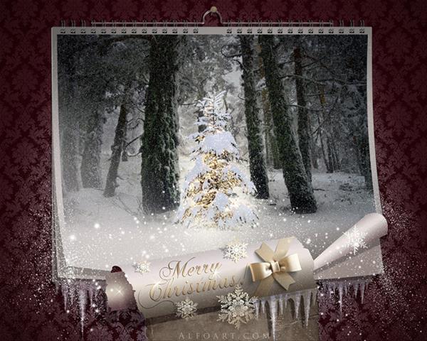 Photoshop Tutorial On How To Create A Christmas Wallpaper Image