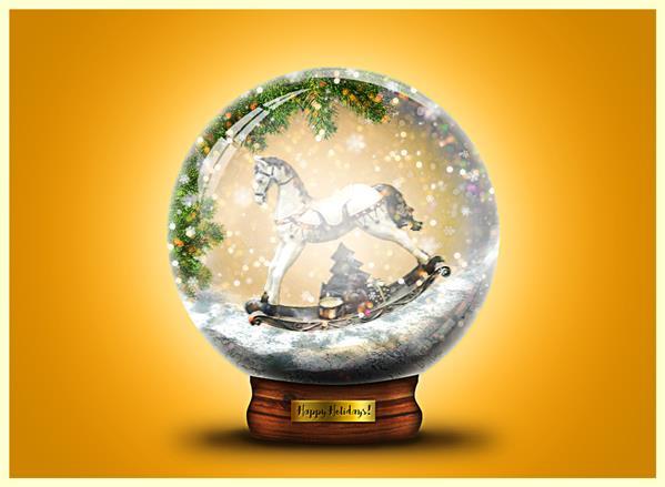 Create A Snow Globe Christmas Card Picture In Photoshop