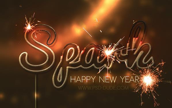 Create a Sparkler New Year text in Photoshop