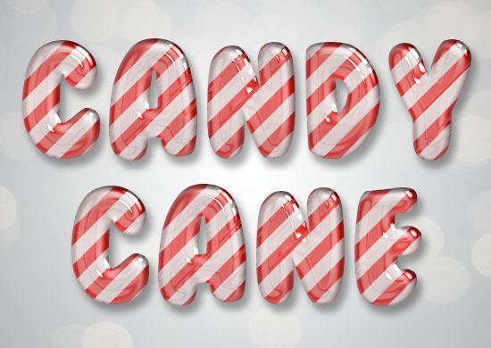 Glossy candy cane text effect in Photoshop