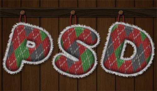 Create A Christmas Picture With Knitted Argyle Text Effect In Photoshop